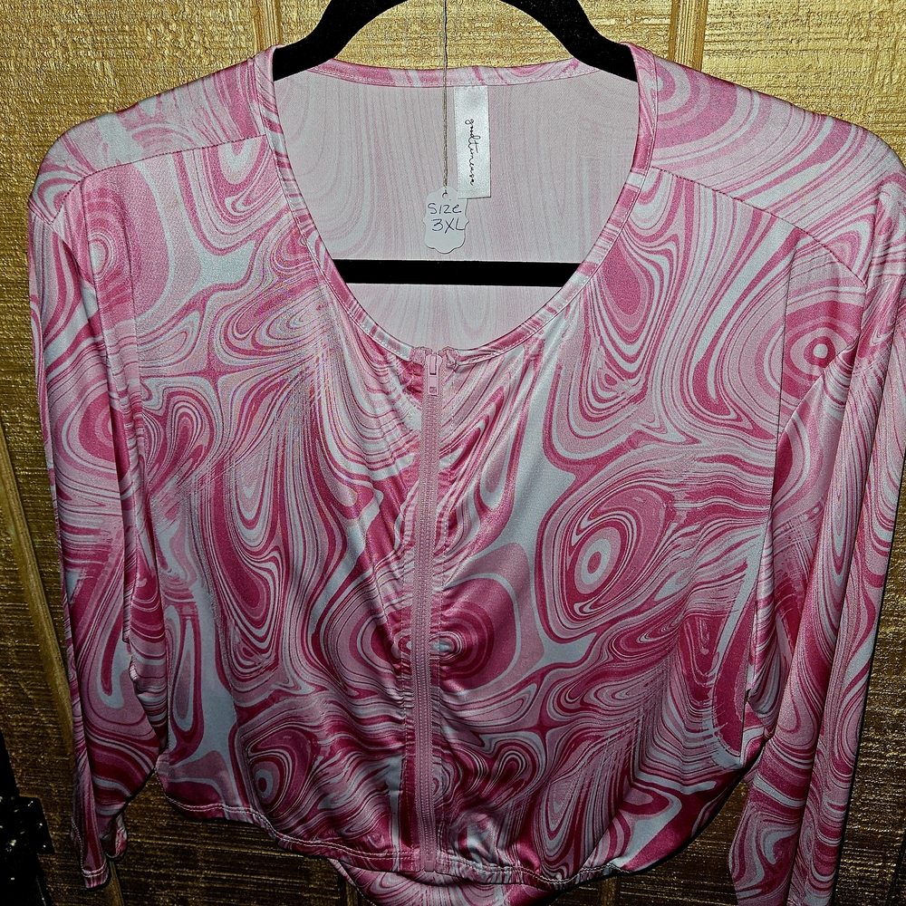 Pink Swirl Bikini Top